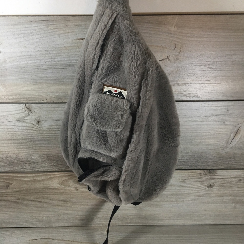 Kavu ROPE FUZZ BAG Sling Backpack Canvas Messenger Bag Grey Gray
